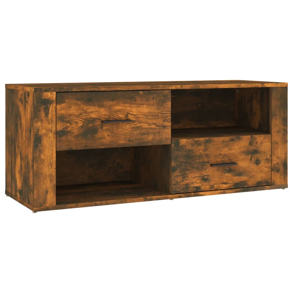 Meuble TV Chêne fumé 100x35x40 cm Bois d'ingénierie - XIOS
