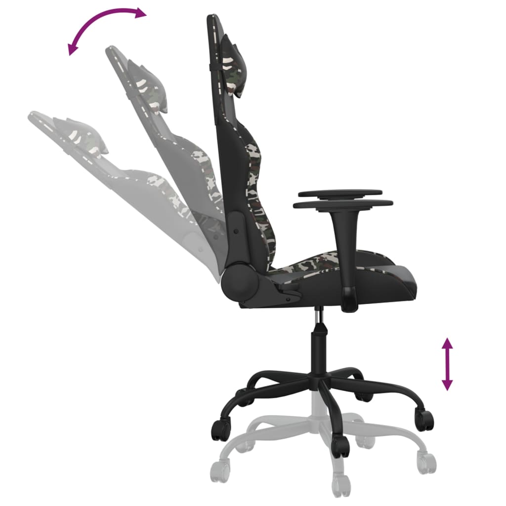 Chaise de jeu Noir et camouflage Similicuir - XIOS