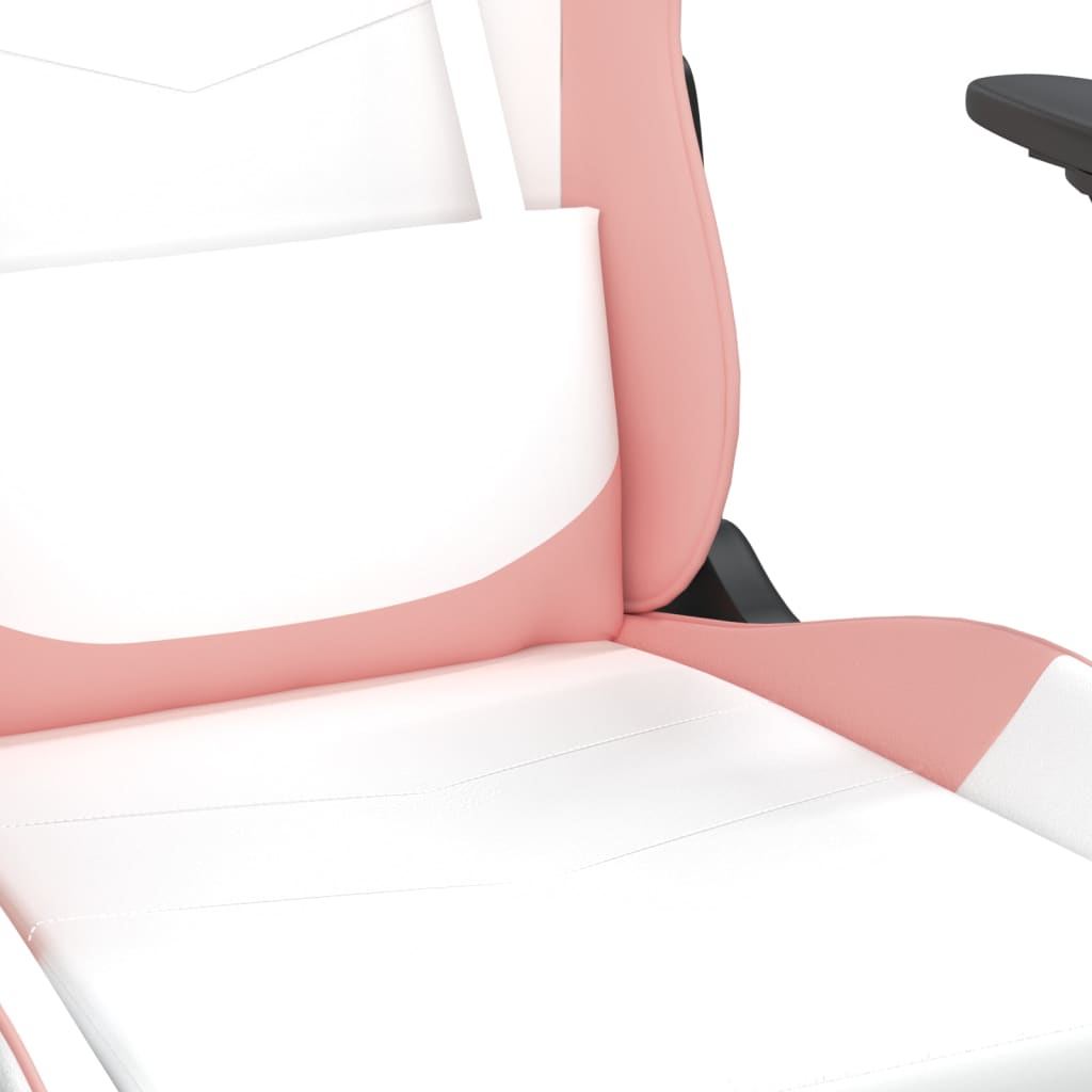 Chaise de jeu avec repose-pied Blanc et rose Similicuir - XIOS