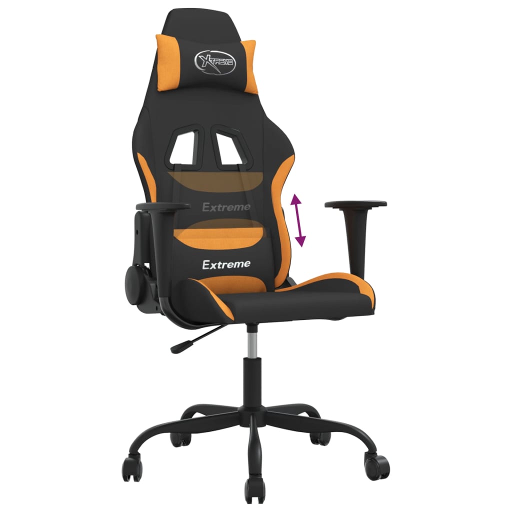 Chaise de jeu Noir et orange Tissu - XIOS