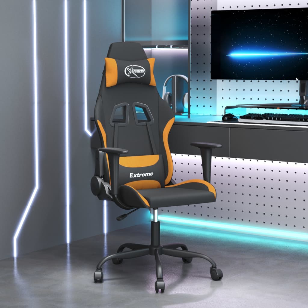 Chaise de jeu Noir et orange Tissu - XIOS