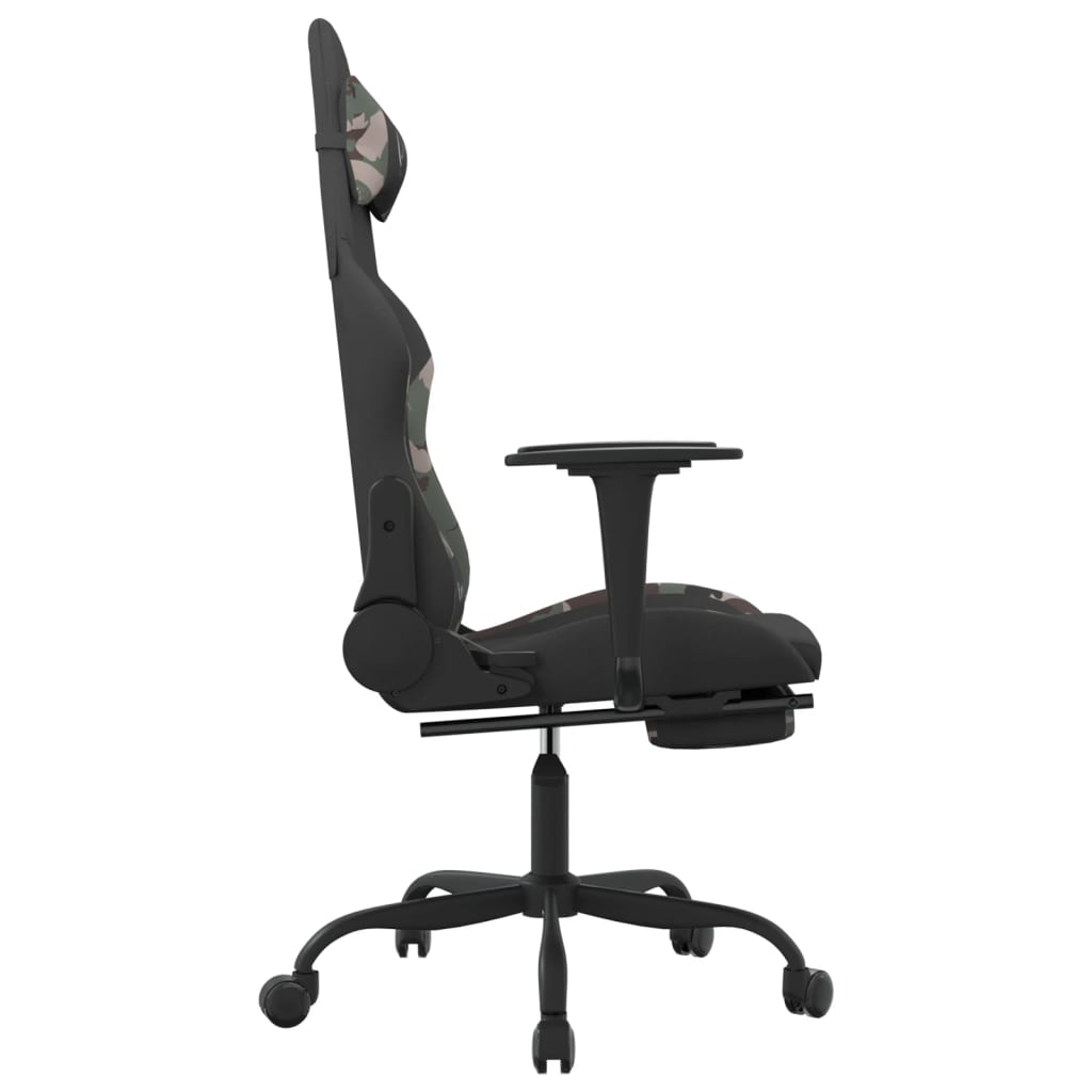 Chaise de jeu avec repose-pied Noir et camouflage Tissu - XIOS