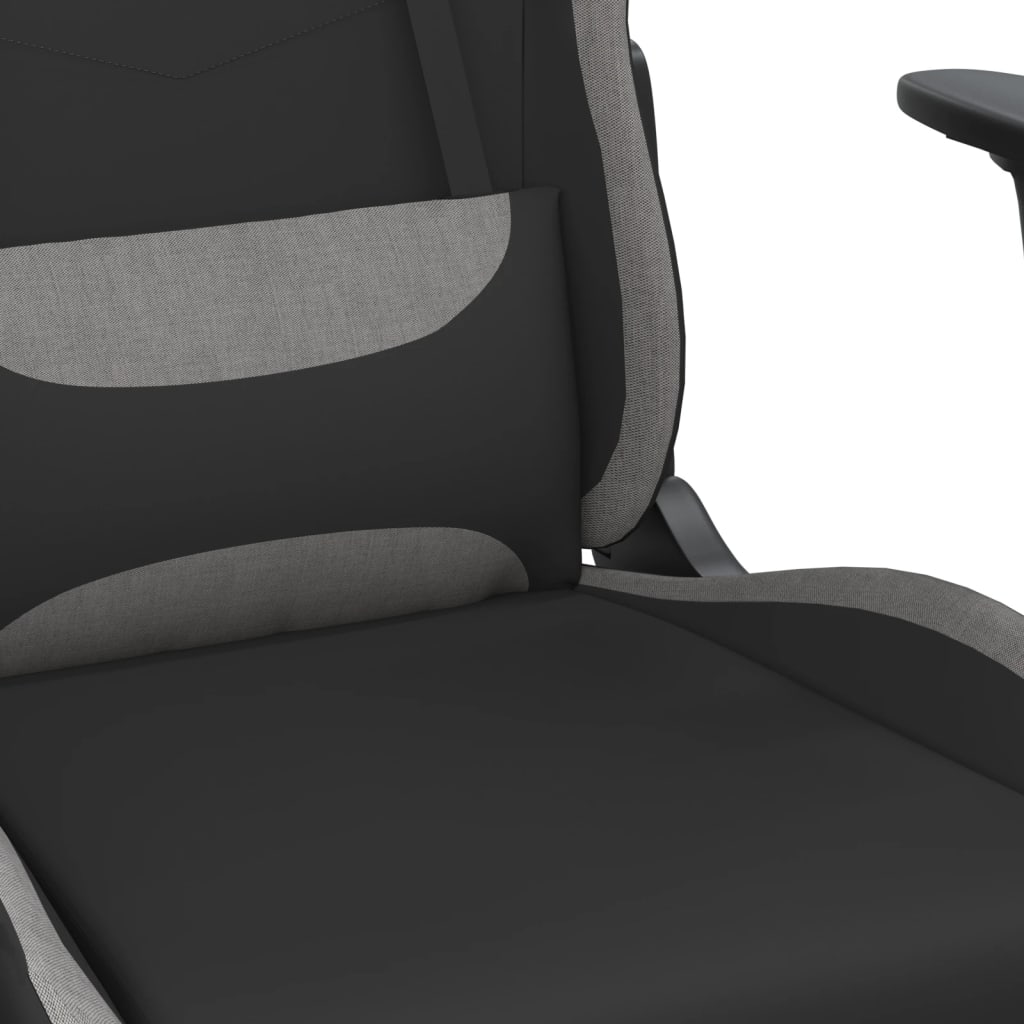 Chaise de jeu avec repose-pied Noir et gris clair Tissu - XIOS