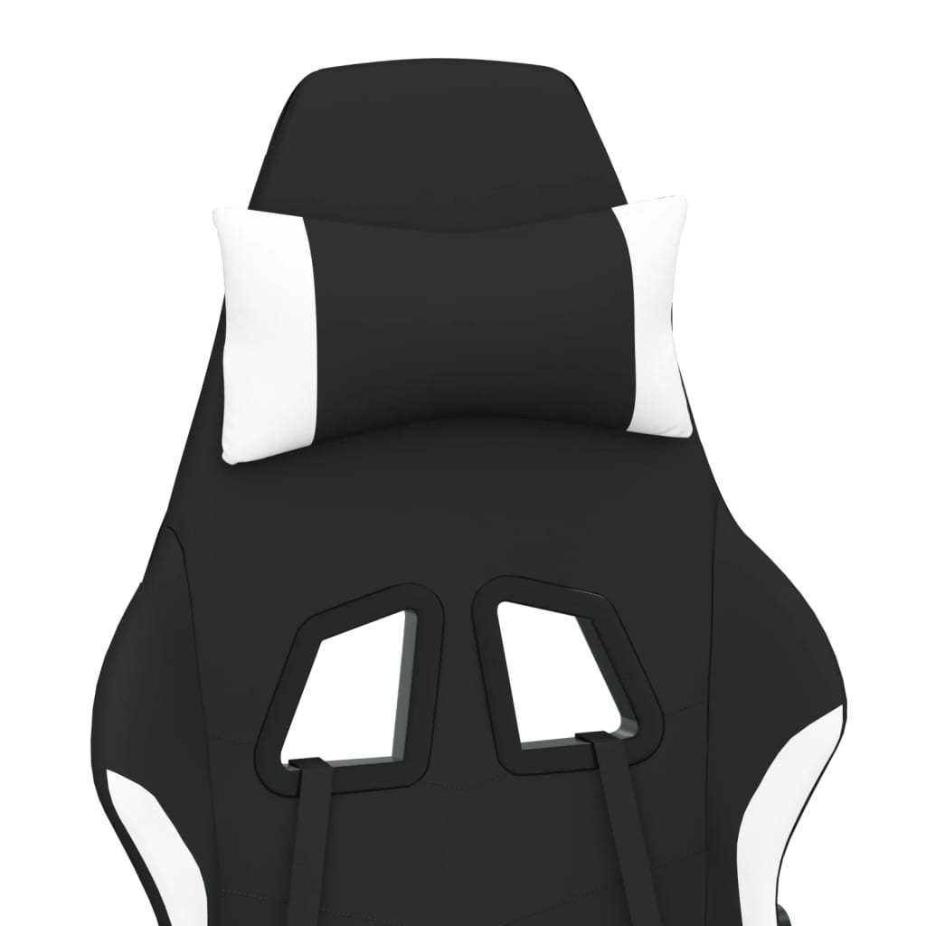Chaise de jeu avec repose-pied Noir et blanc Tissu - XIOS