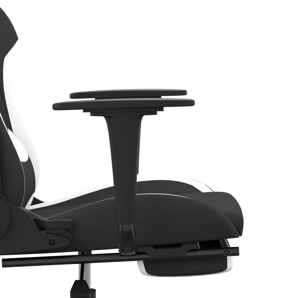 Chaise de jeu avec repose-pied Noir et blanc Tissu - XIOS