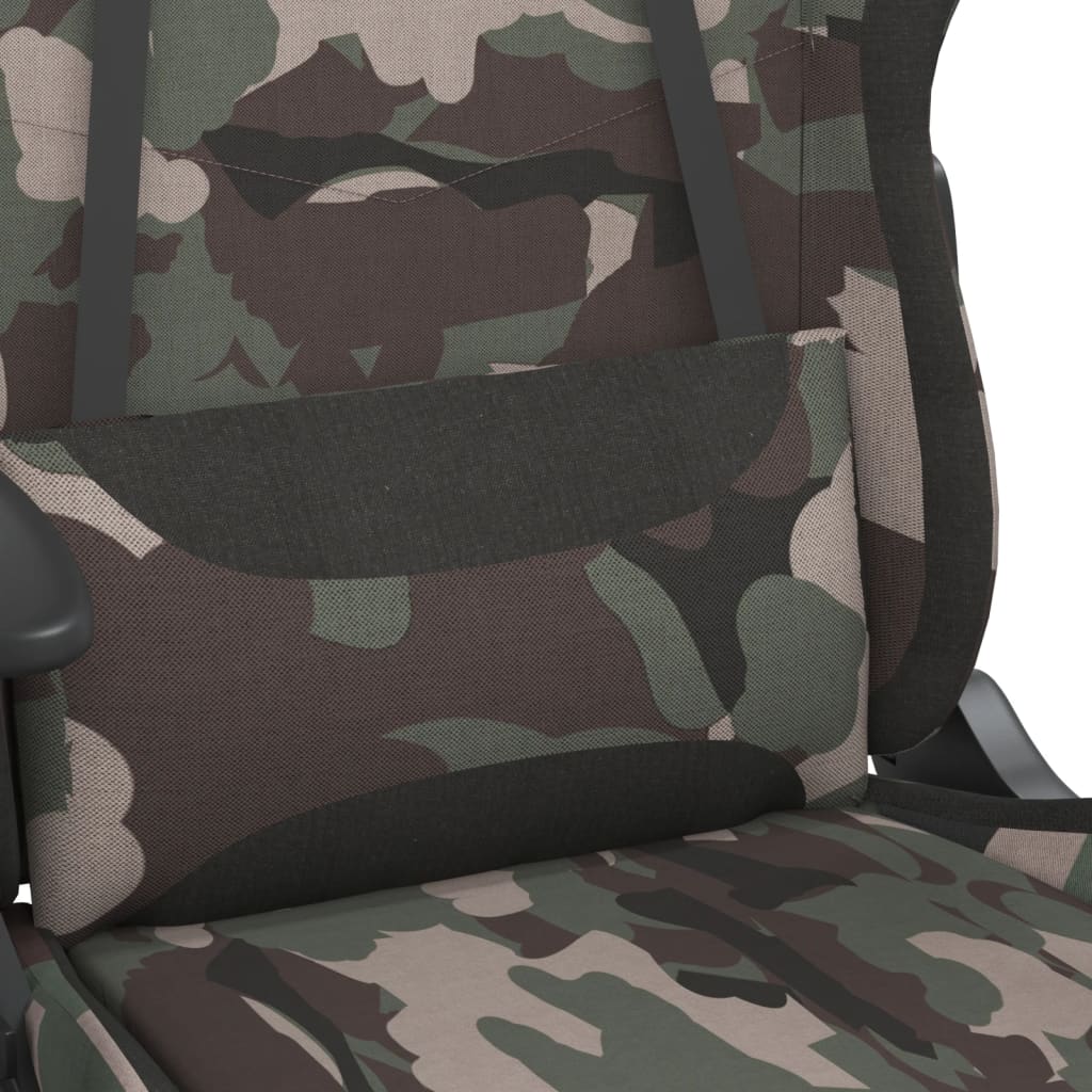 Chaise de jeu avec repose-pied Camouflage et noir Tissu - XIOS
