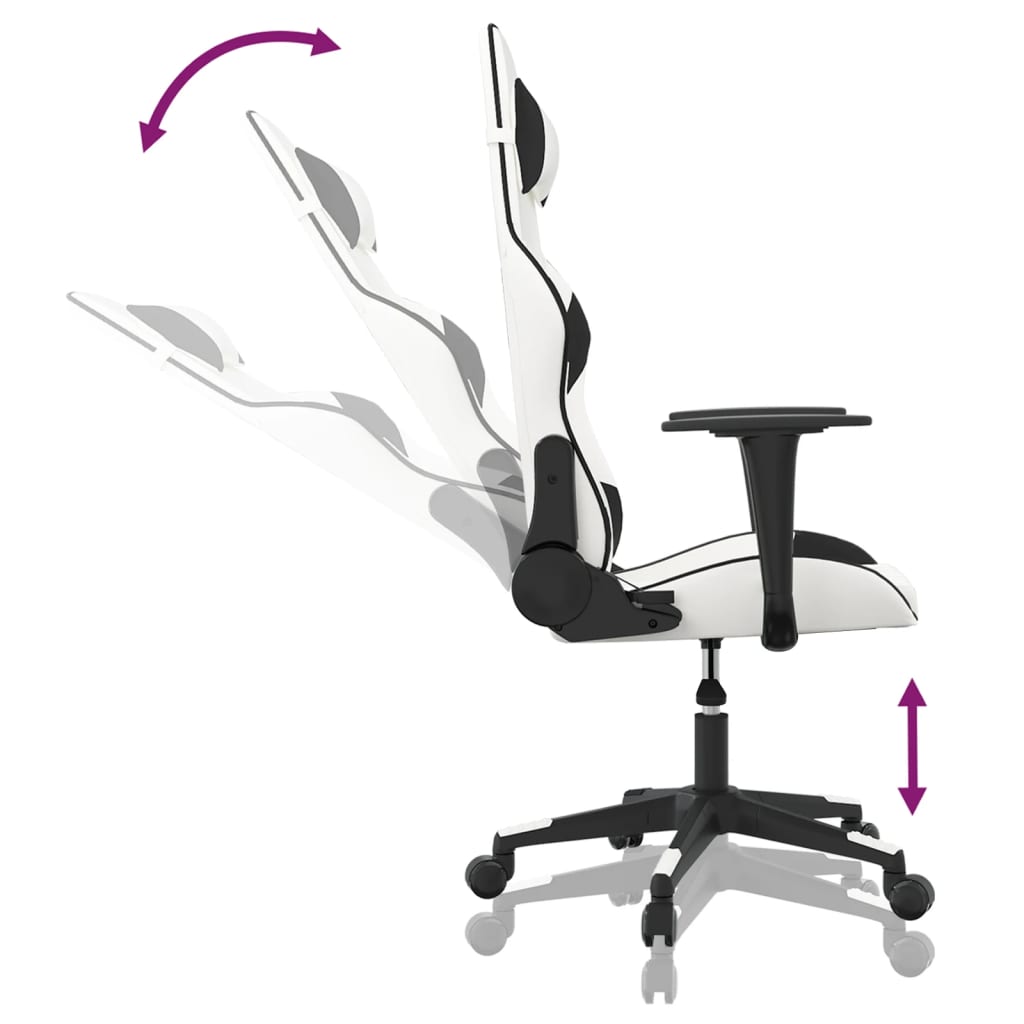 Chaise de jeu Blanc et noir Similicuir - XIOS