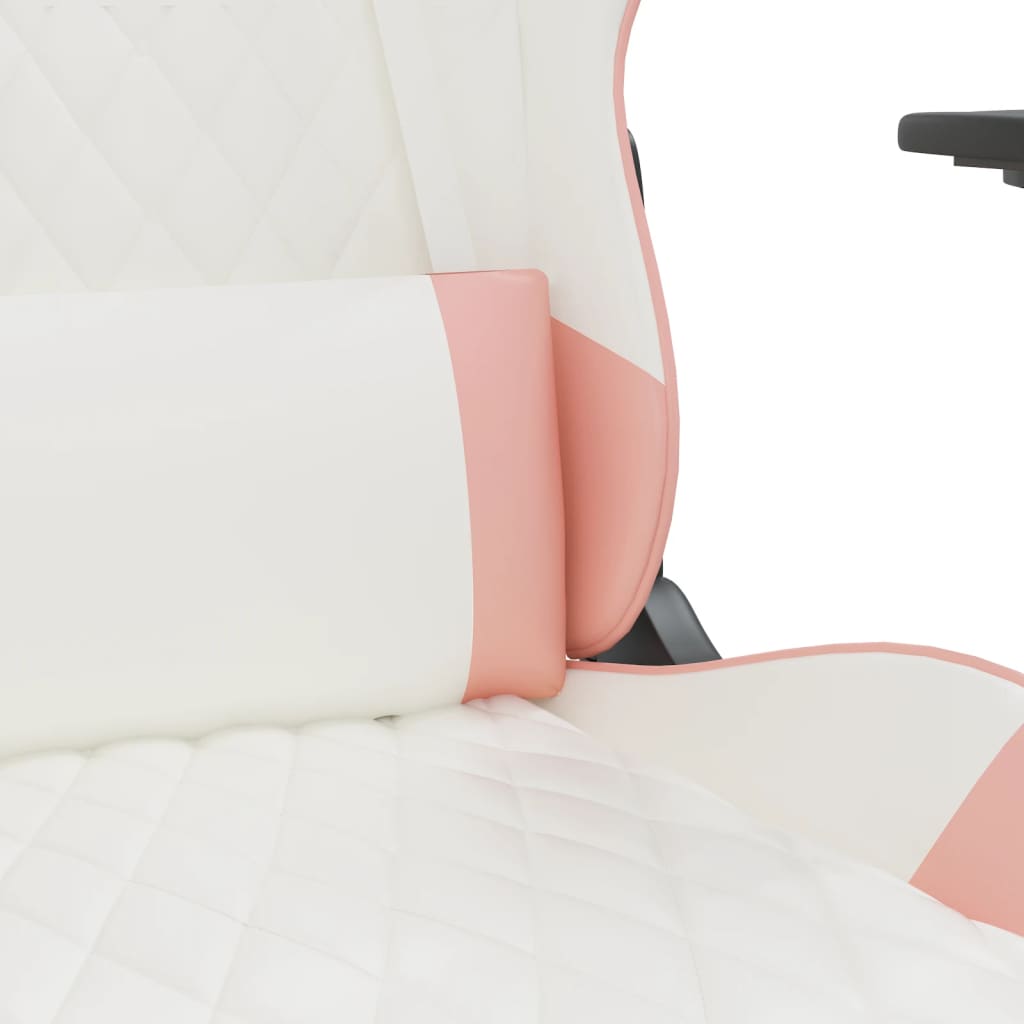 Chaise de jeu avec repose-pied Blanc et rose Similicuir - XIOS