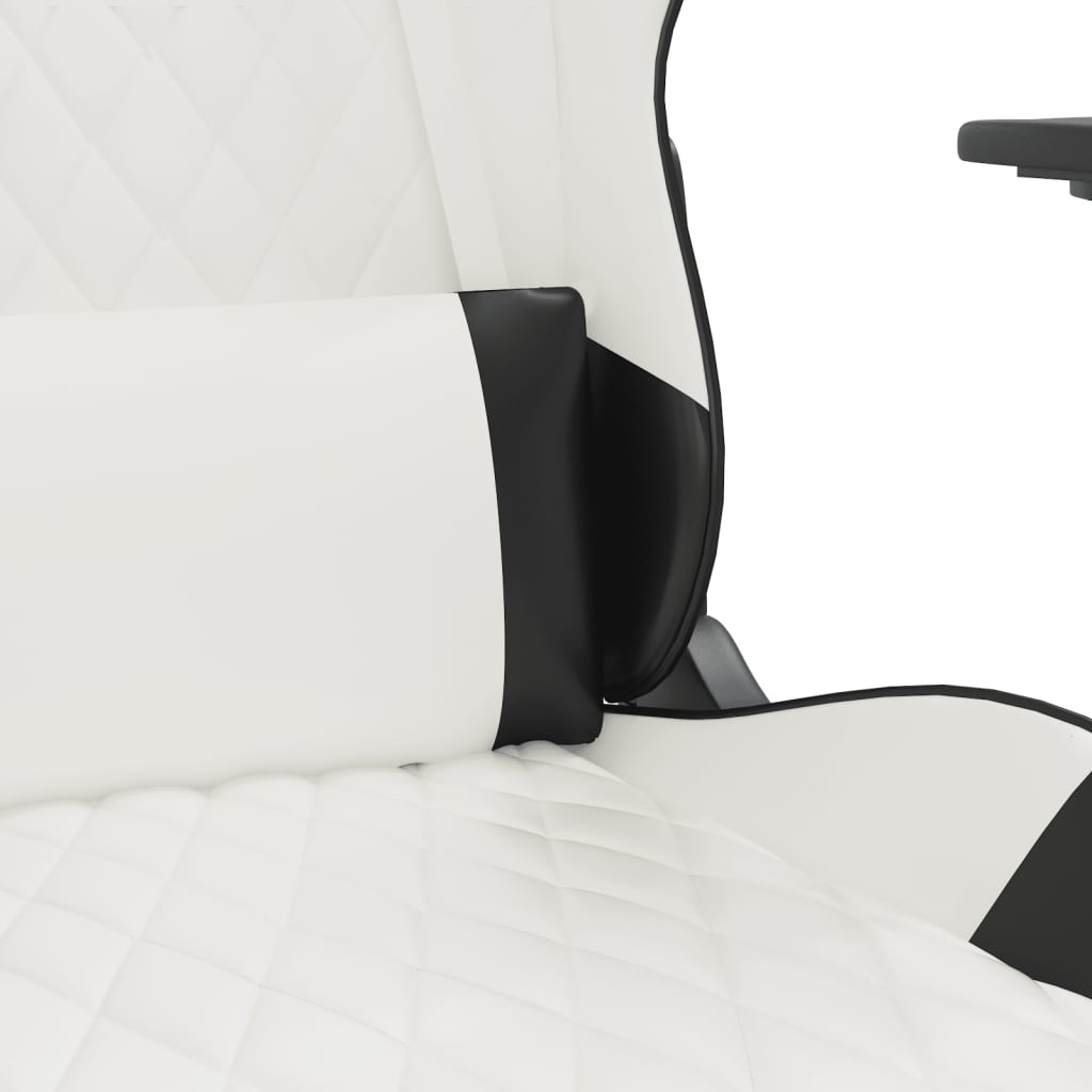 Chaise de jeu avec repose-pied Blanc et noir Similicuir - XIOS