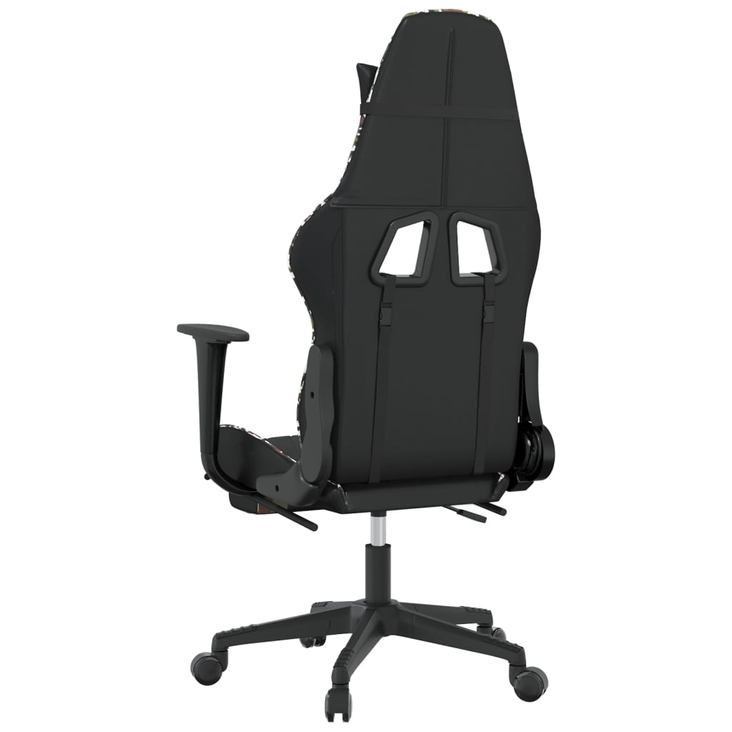 Chaise de jeu avec repose-pied Noir et camouflage Similicuir - XIOS