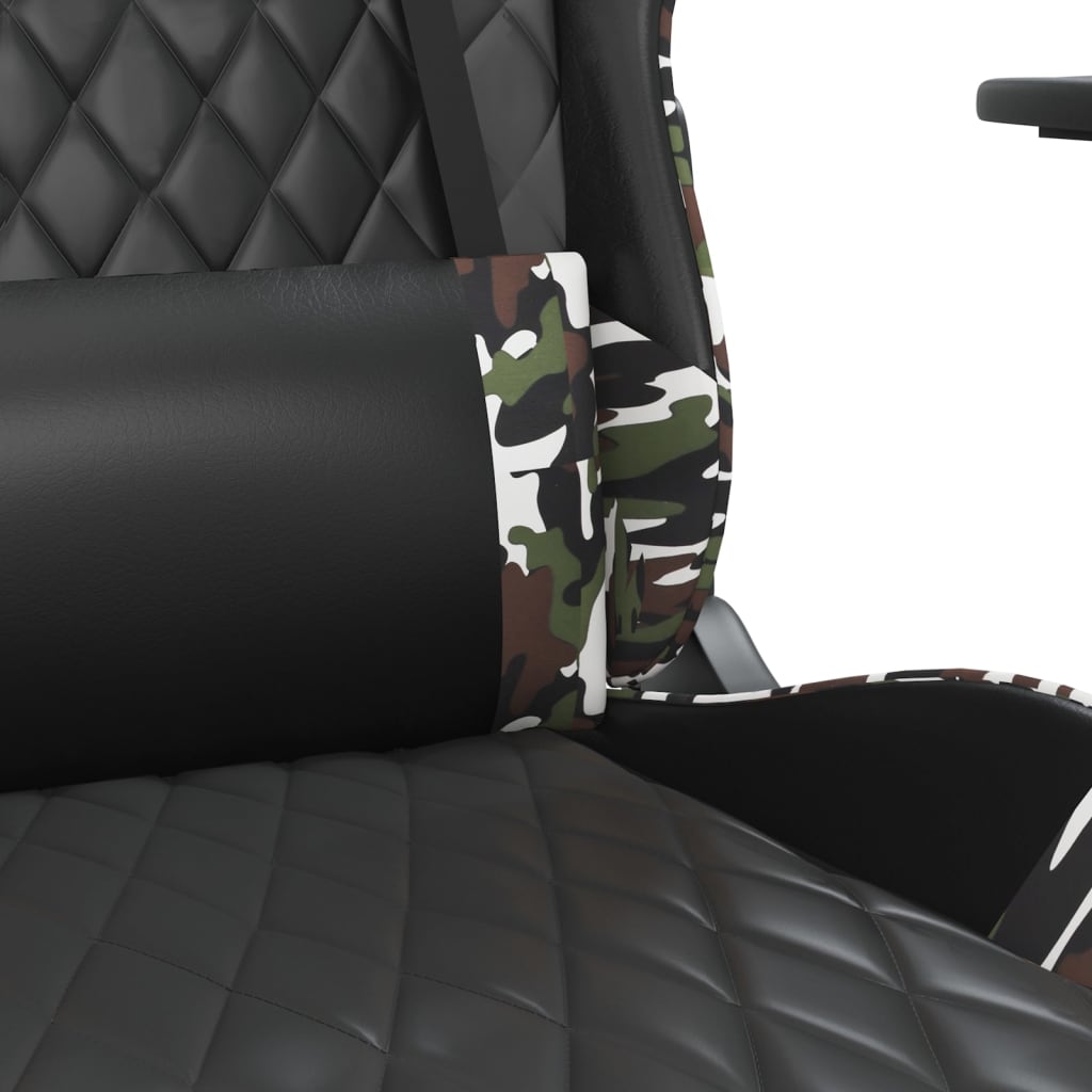 Chaise de jeu avec repose-pied Noir et camouflage Similicuir - XIOS