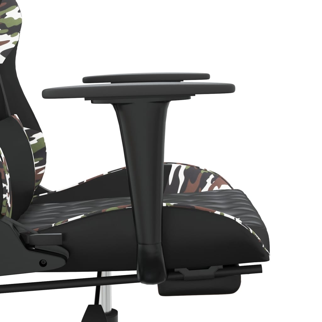 Chaise de jeu avec repose-pied Noir et camouflage Similicuir - XIOS