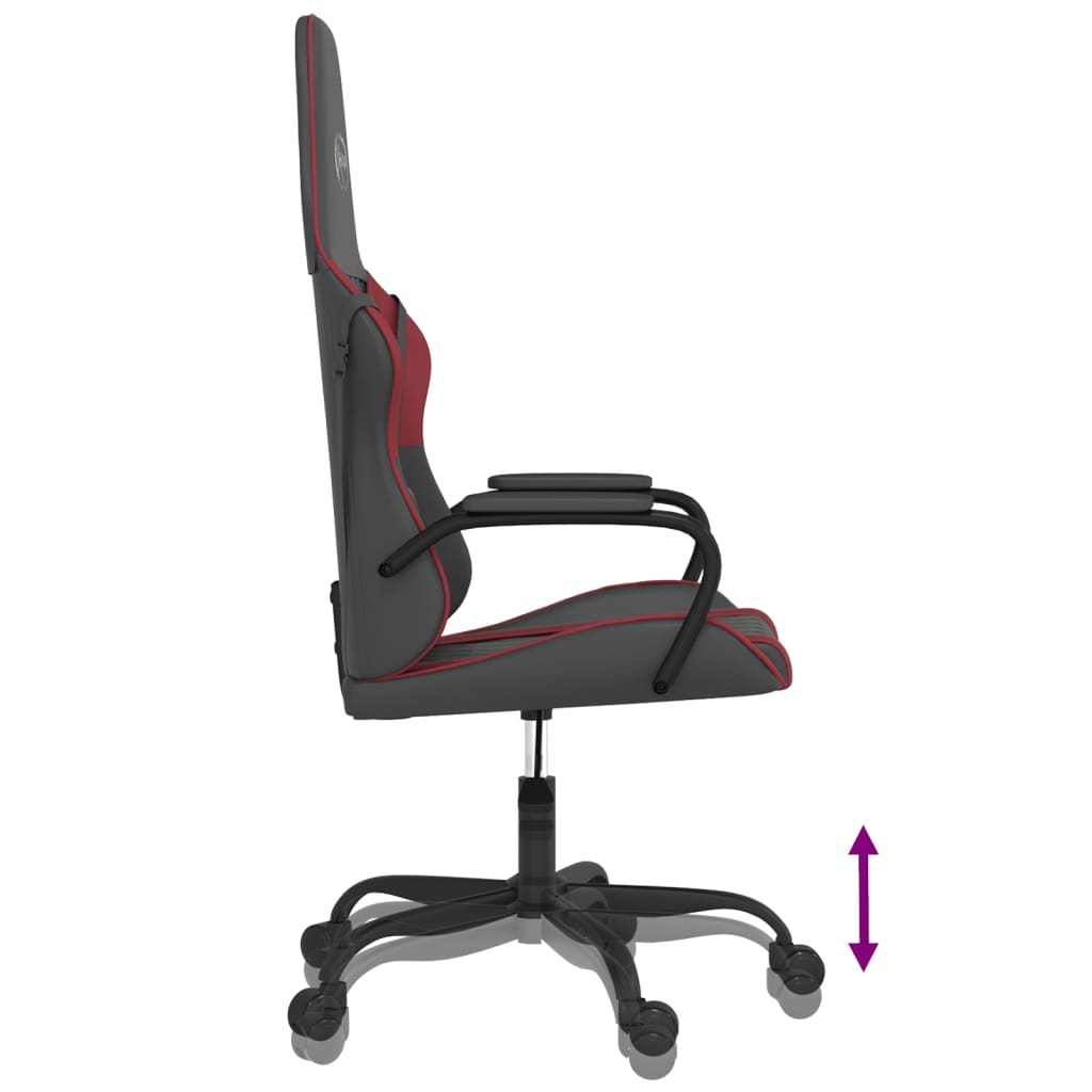 Chaise de jeu Noir et rouge bordeaux Similicuir - XIOS