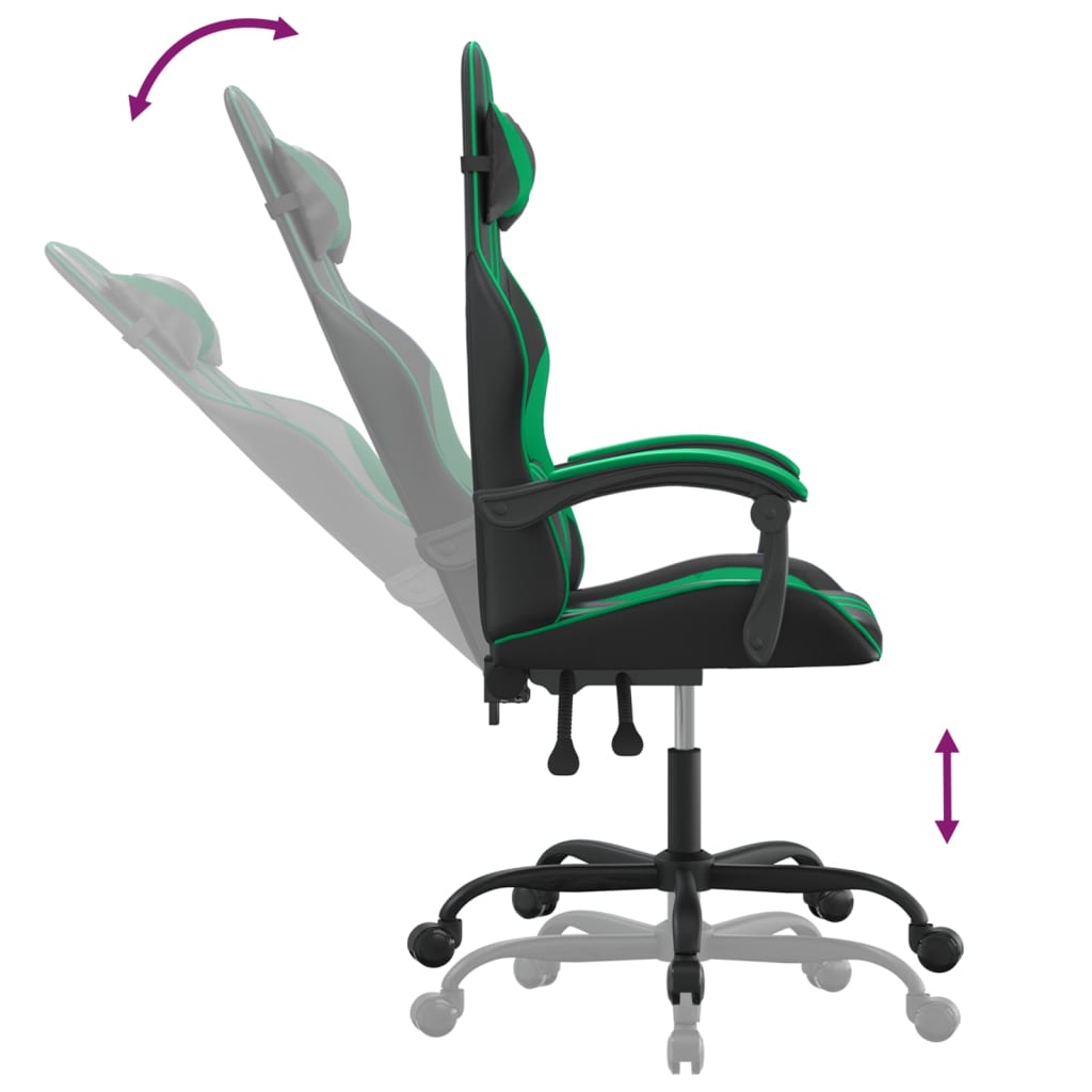 Chaise de jeu Noir et vert Similicuir - XIOS