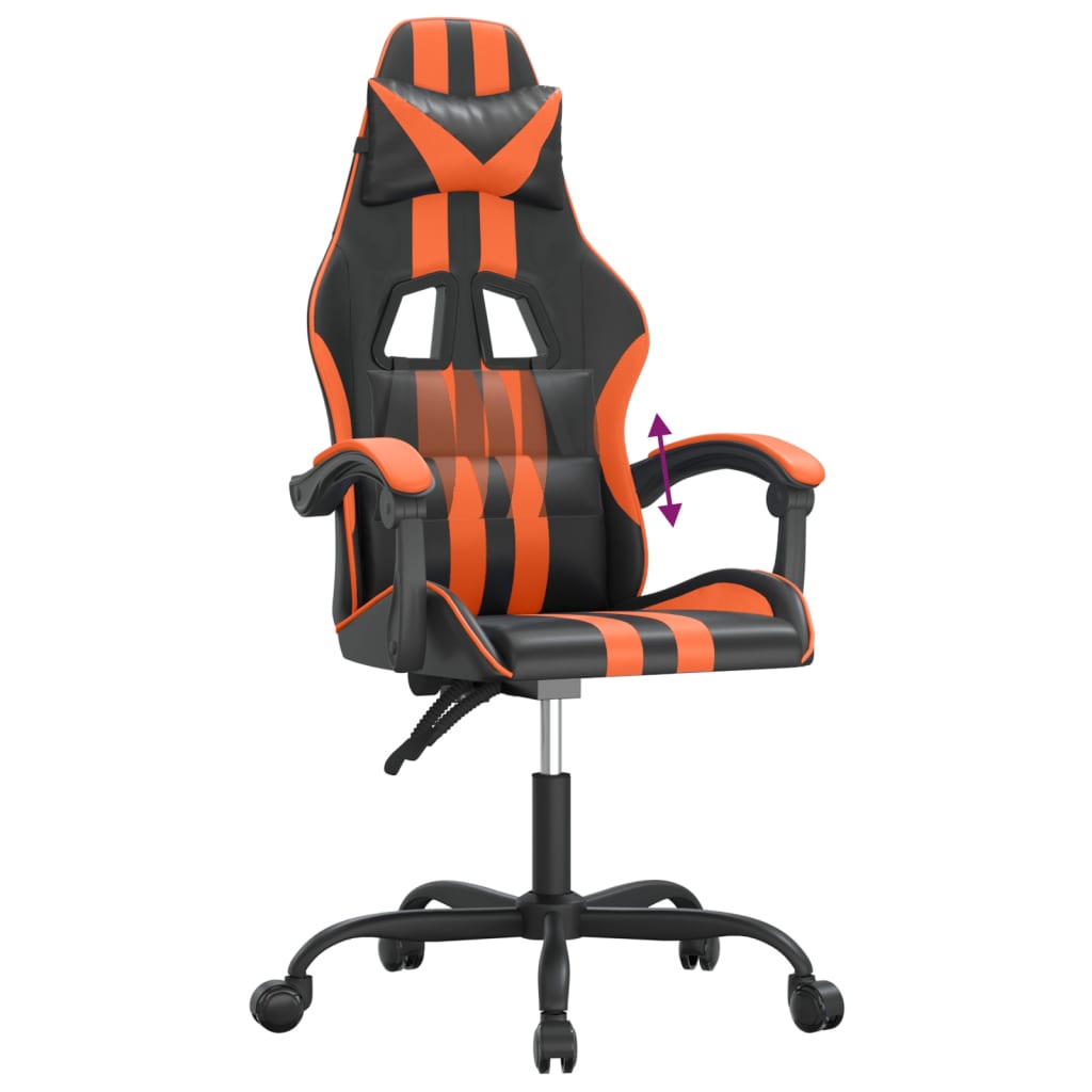 Chaise de jeu Noir et orange Similicuir - XIOS