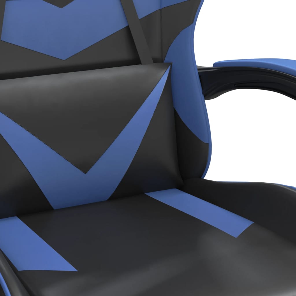 Chaise de jeu avec repose-pied Noir et bleu Similicuir - XIOS