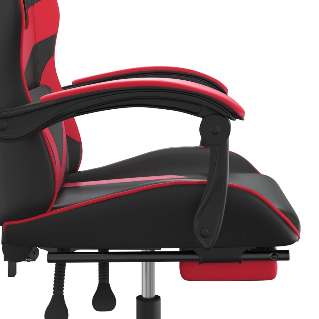 Chaise de jeu avec repose-pied Noir et rouge Similicuir - XIOS