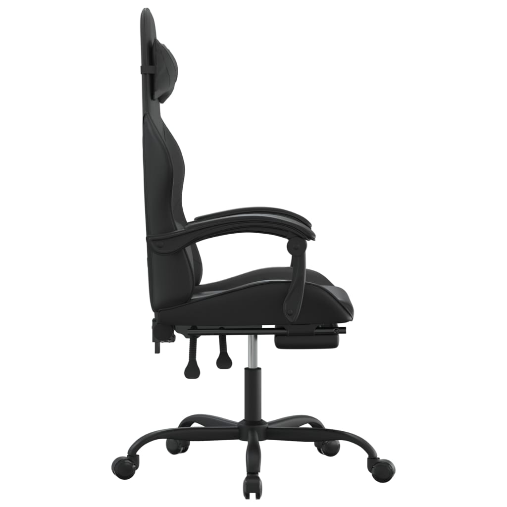 Chaise de jeu avec repose-pied Noir Similicuir - XIOS