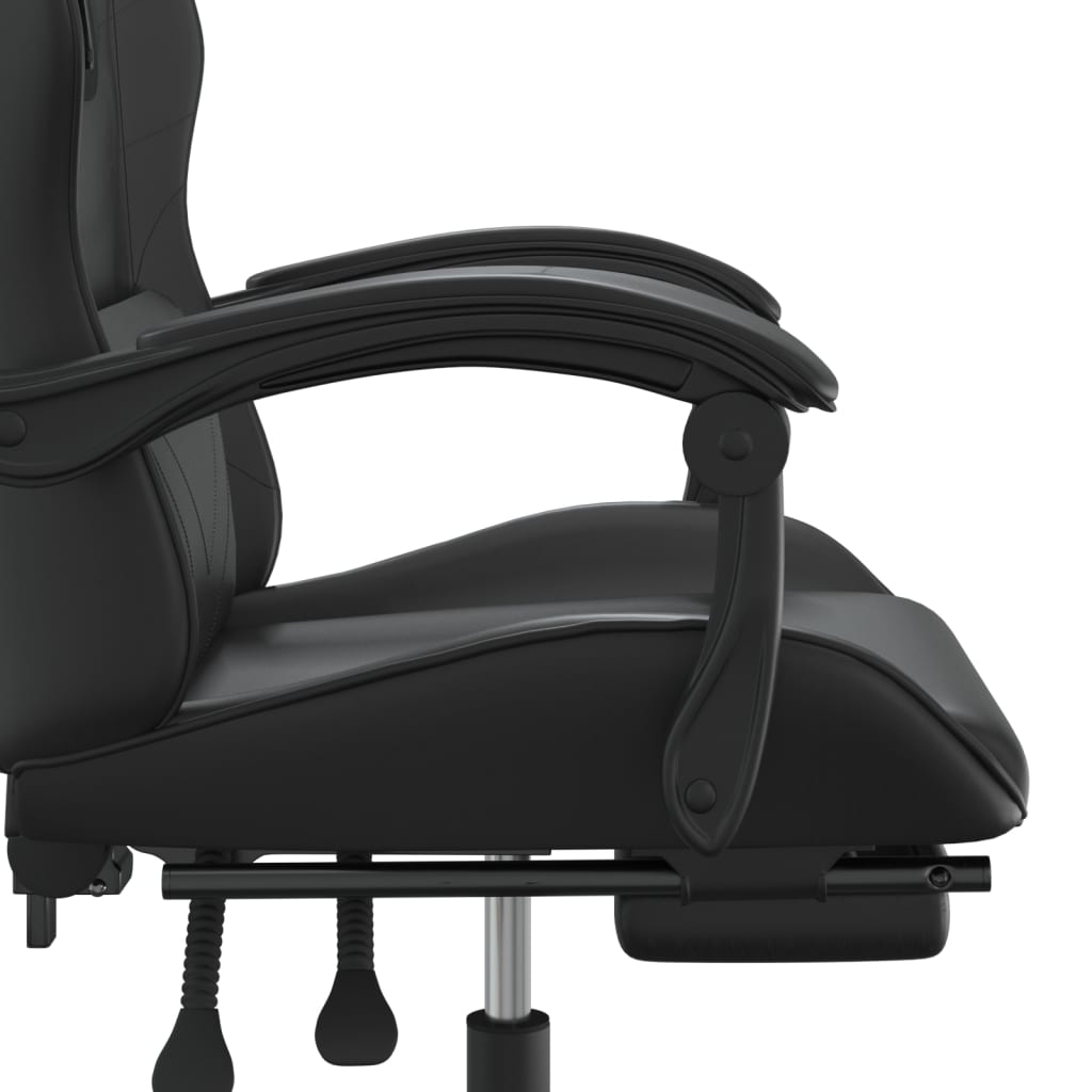 Chaise de jeu avec repose-pied Noir Similicuir - XIOS