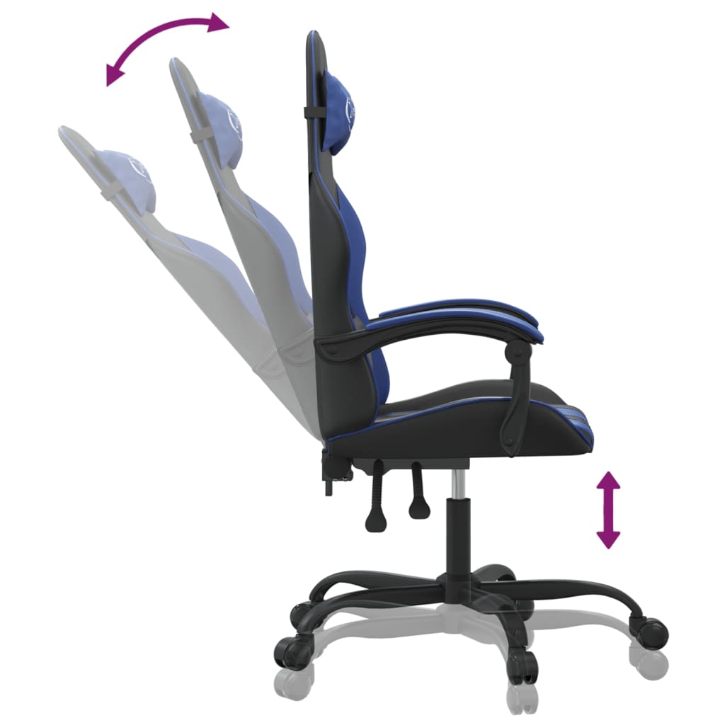 Chaise de jeu Noir et bleu Similicuir - XIOS