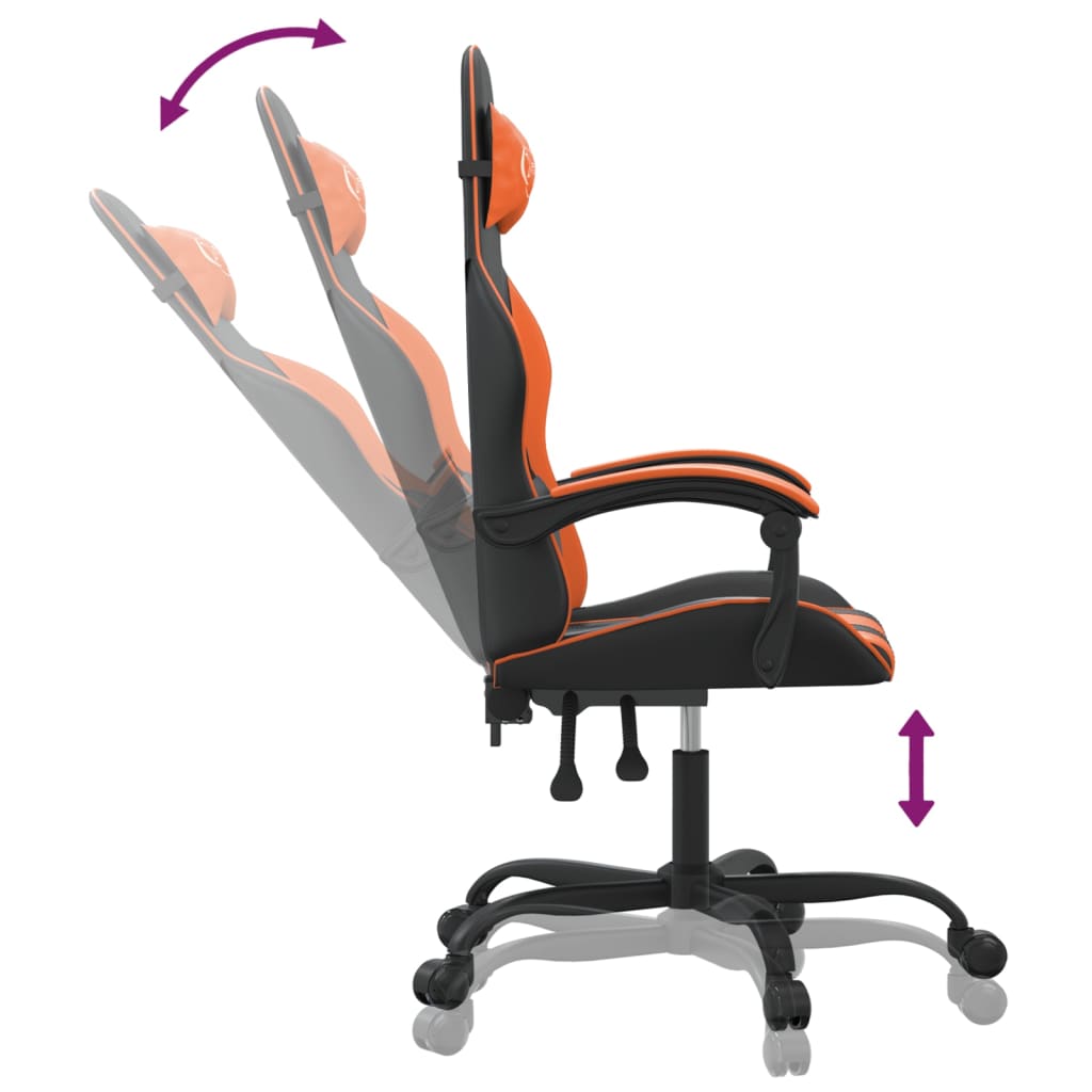 Chaise de jeu Noir et orange Similicuir - XIOS