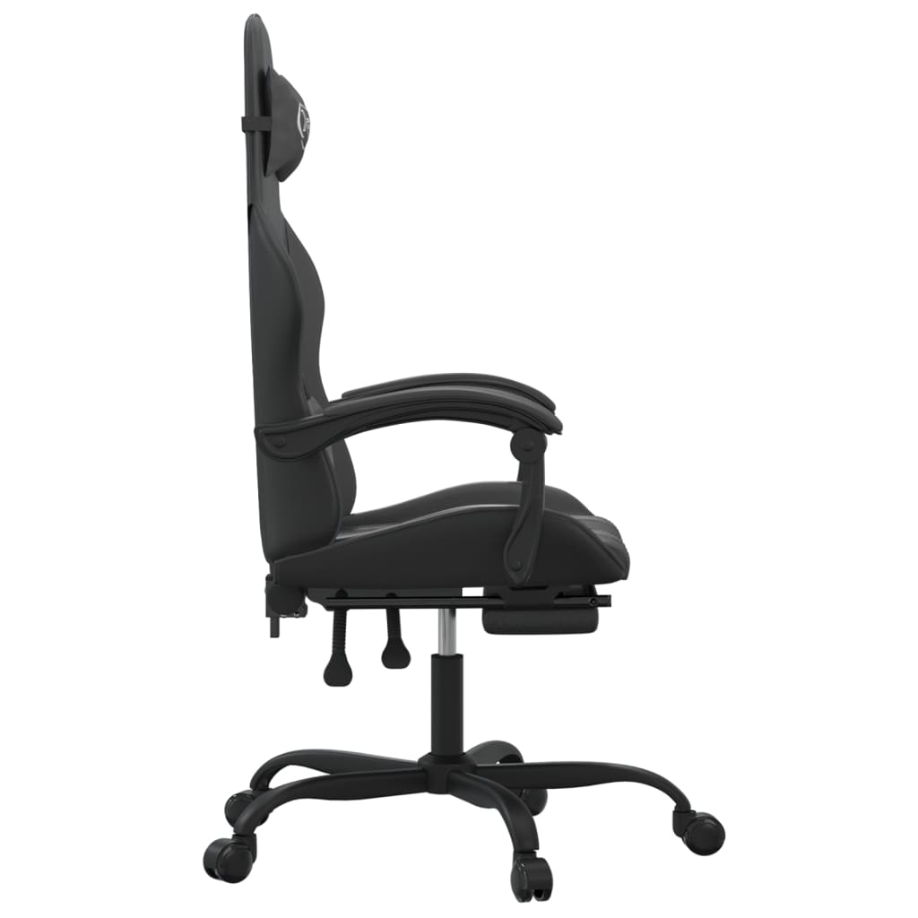 Chaise de jeu avec repose-pied Noir Similicuir - XIOS