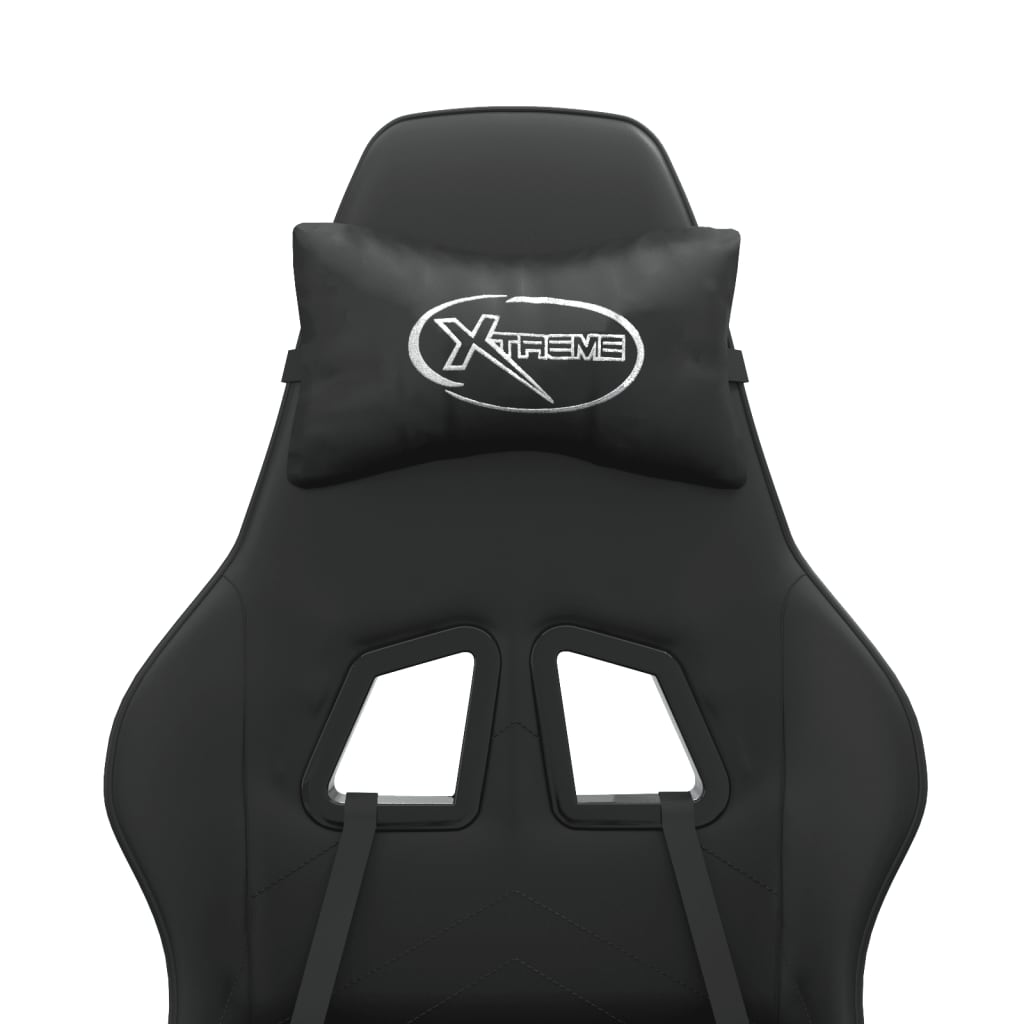 Chaise de jeu avec repose-pied Noir Similicuir - XIOS