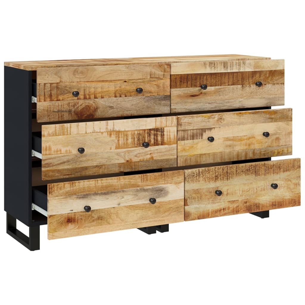 Buffets 2 pcs 60x33x75 cm Bois de manguier brut