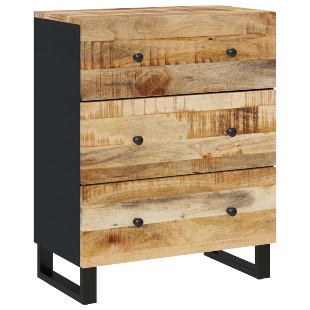 Buffets 2 pcs 60x33x75 cm Bois de manguier brut