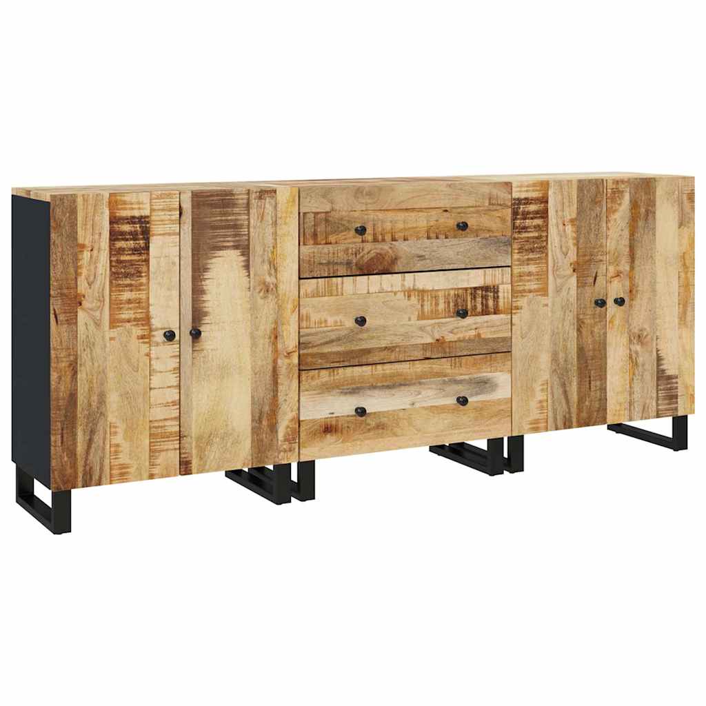 Buffets 3 pcs Bois de manguier brut