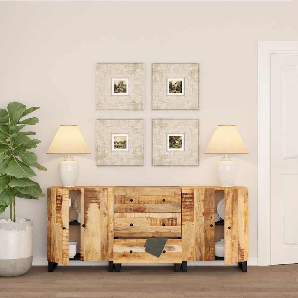 Buffets 3 pcs Bois de manguier brut