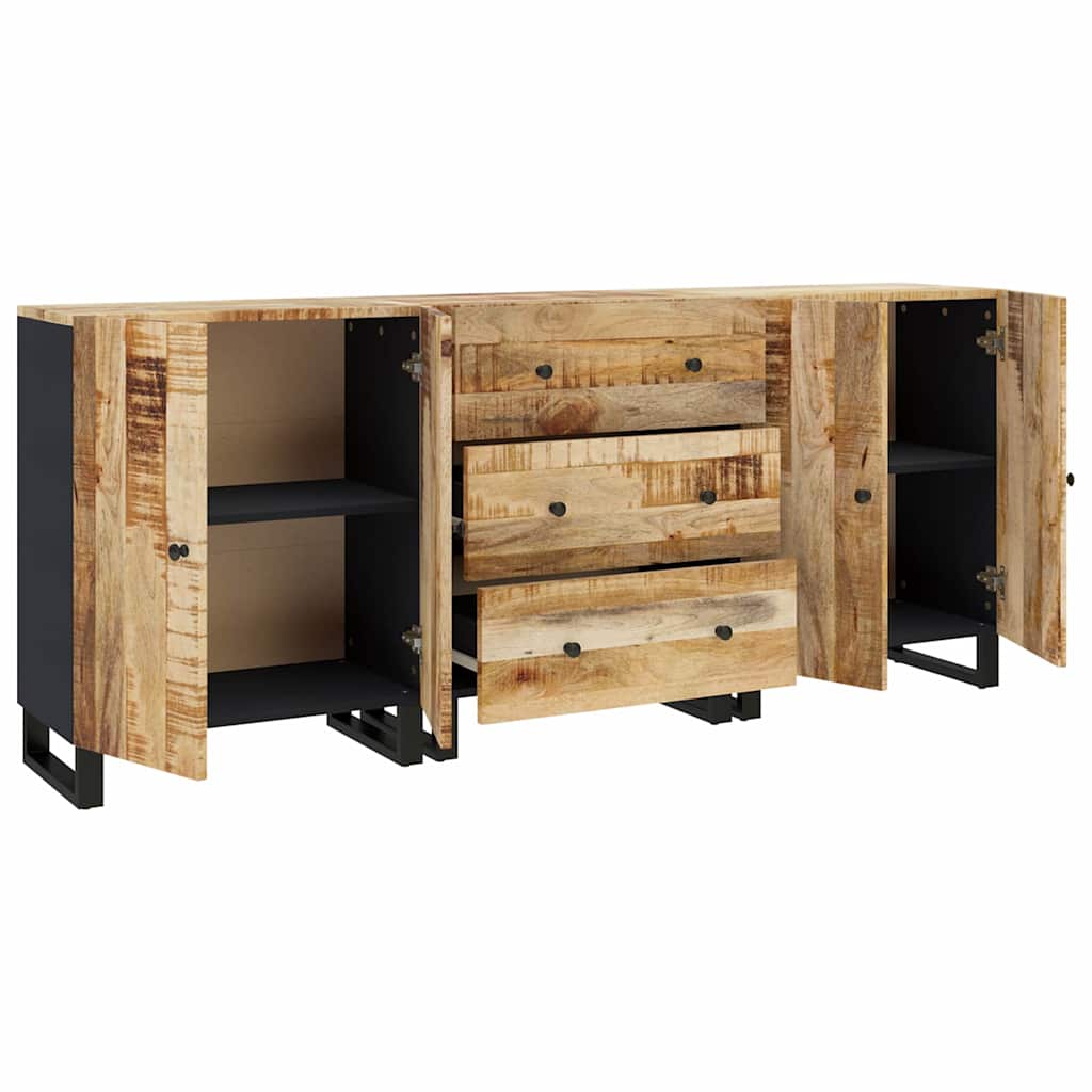 Buffets 3 pcs Bois de manguier brut