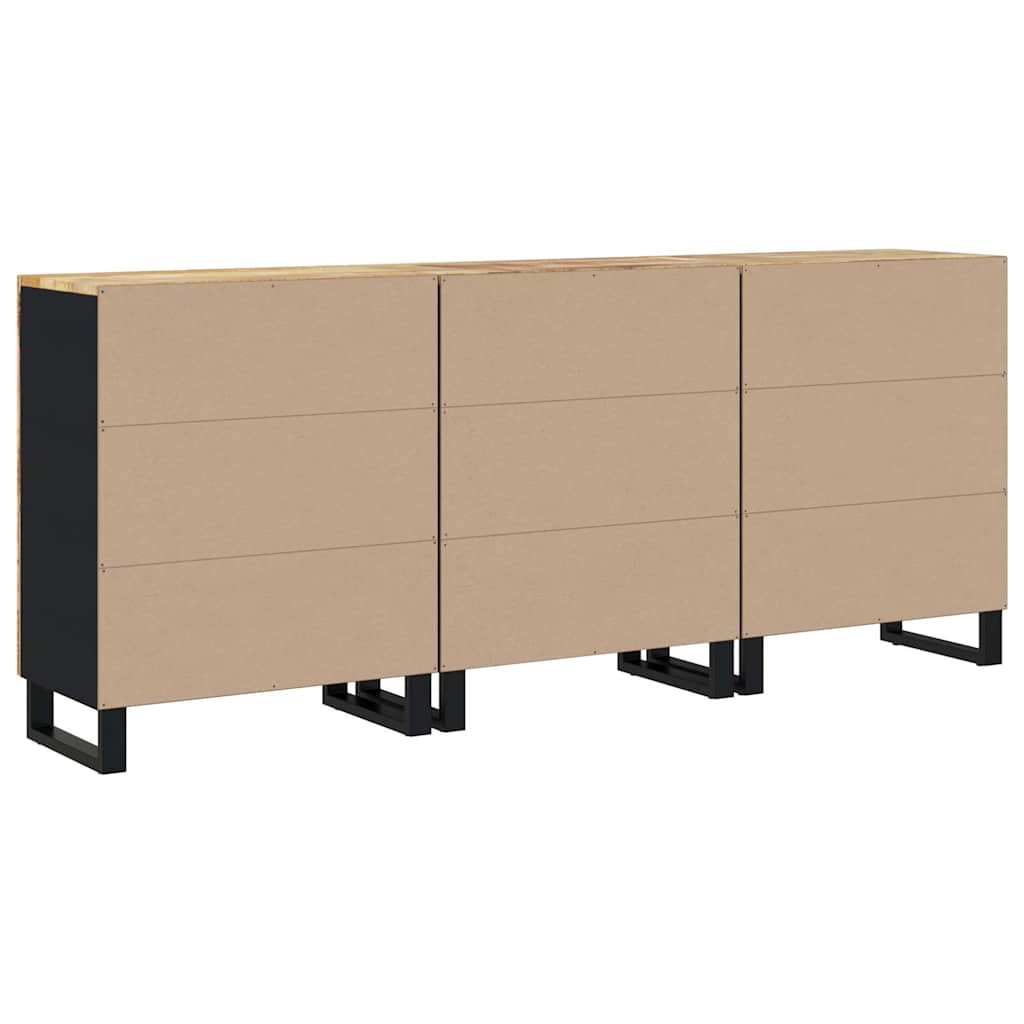 Buffets 3 pcs Bois de manguier brut