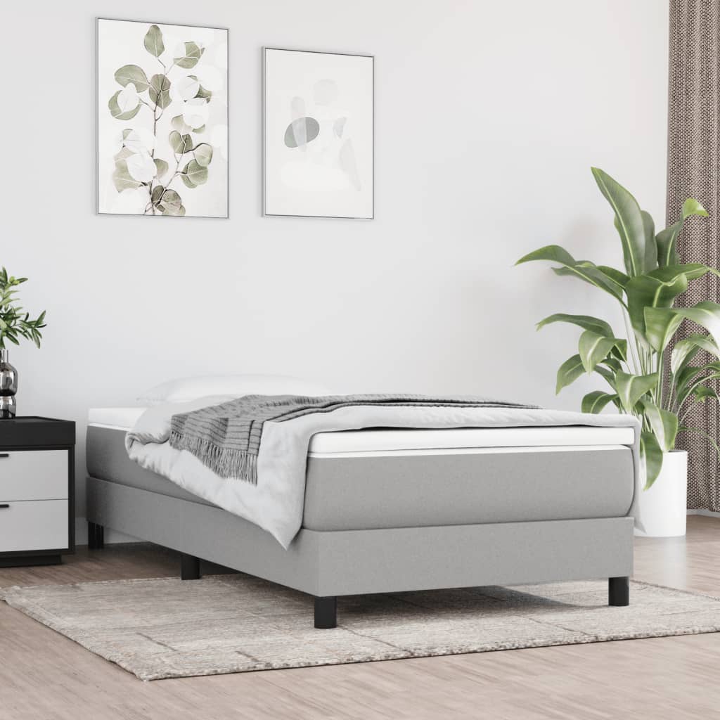 Cadre de lit sans matelas gris clair 80x200 cm tissu - XIOS