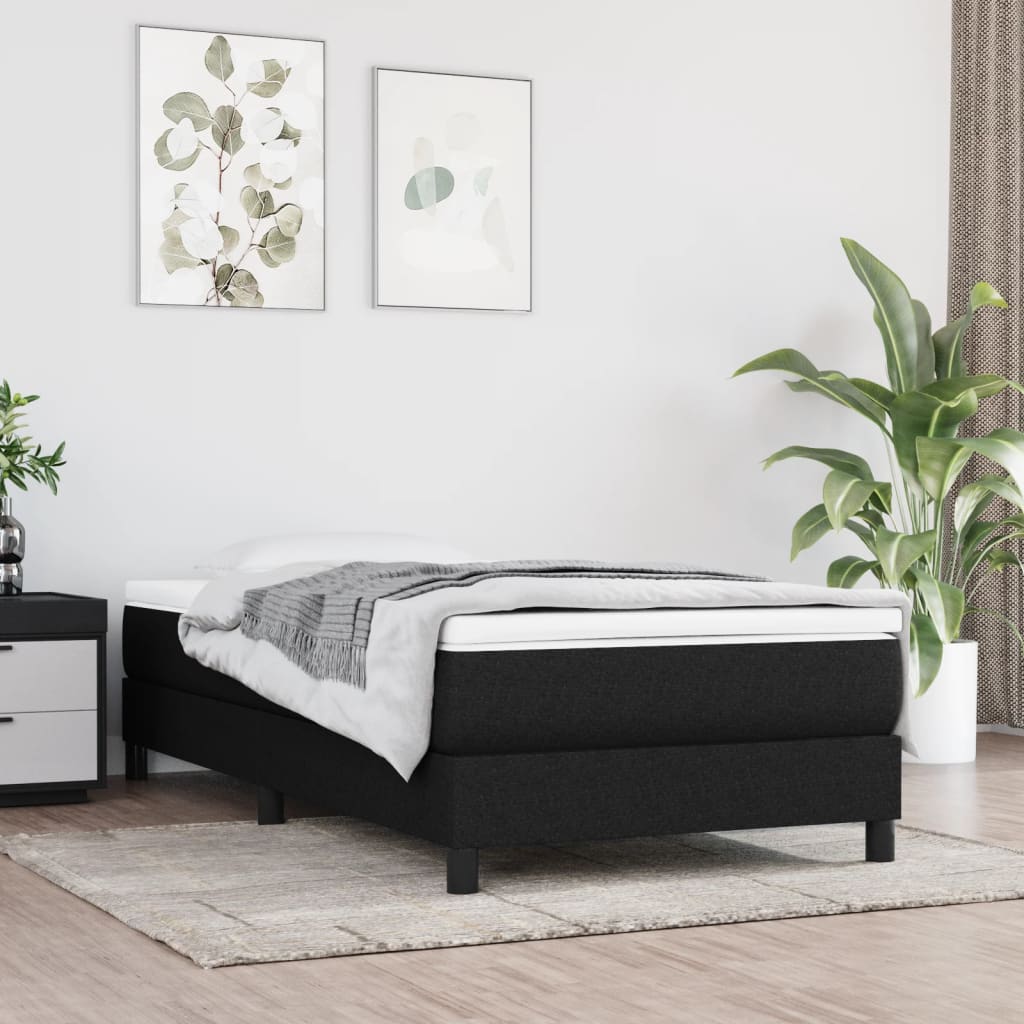 Cadre de lit sans matelas noir 90x190 cm tissu - XIOS