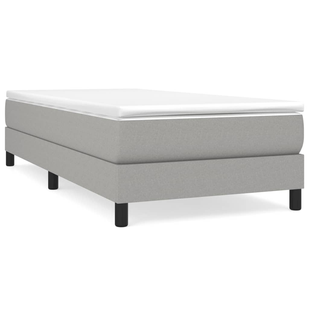 Cadre de lit sans matelas gris clair 100x200 cm tissu - XIOS