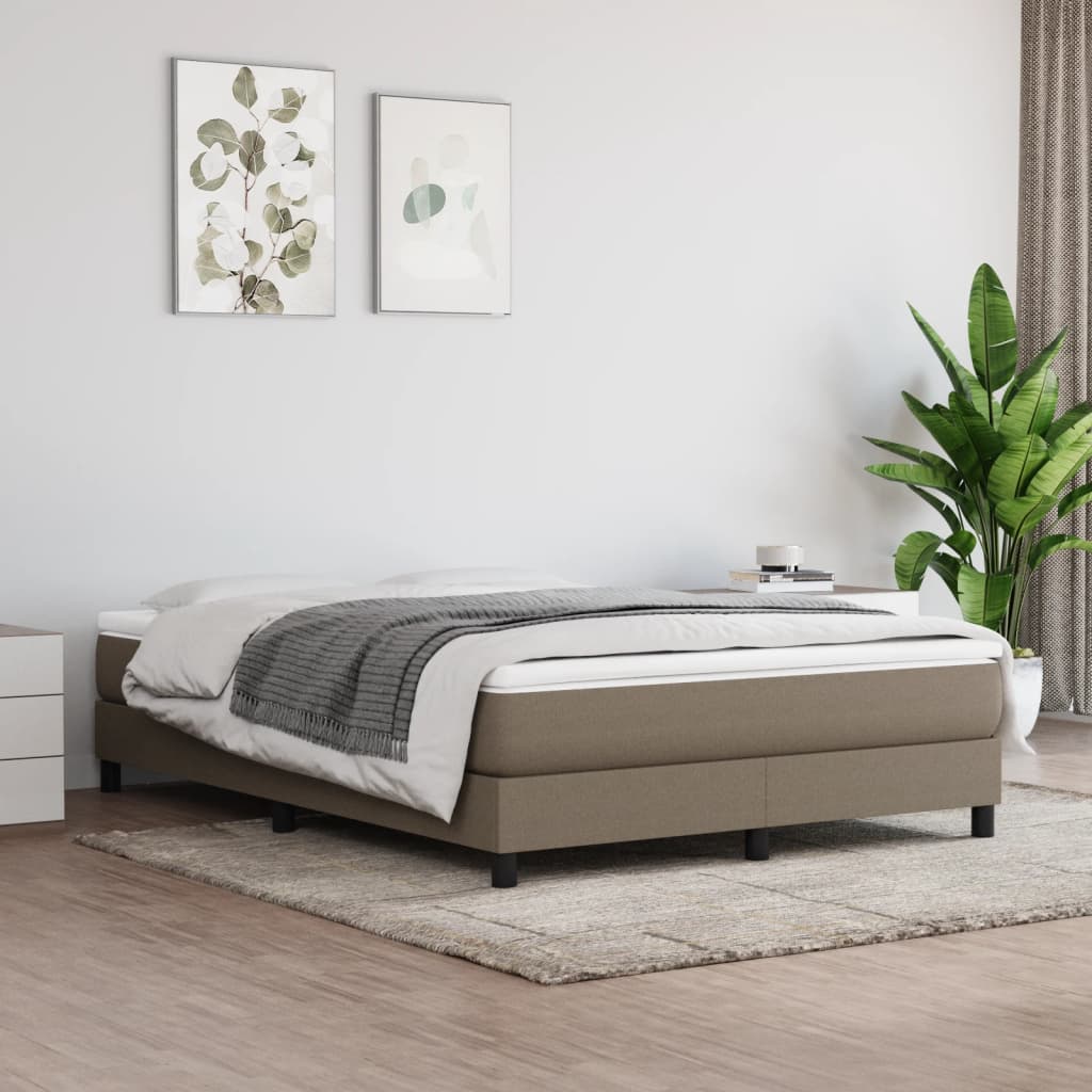 Cadre de lit sans matelas taupe 140x190 cm tissu - XIOS