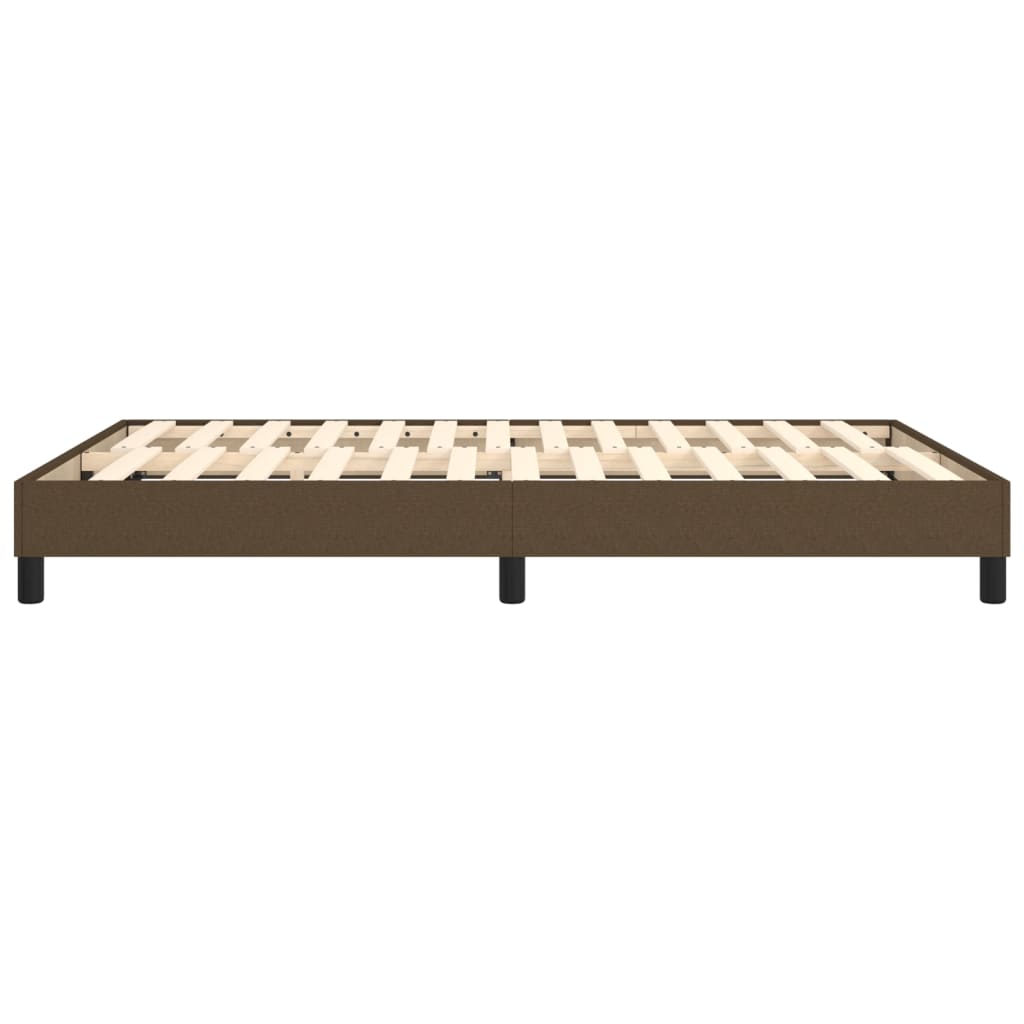 Cadre de lit sans matelas marron foncé 140x200 cm tissu - XIOS