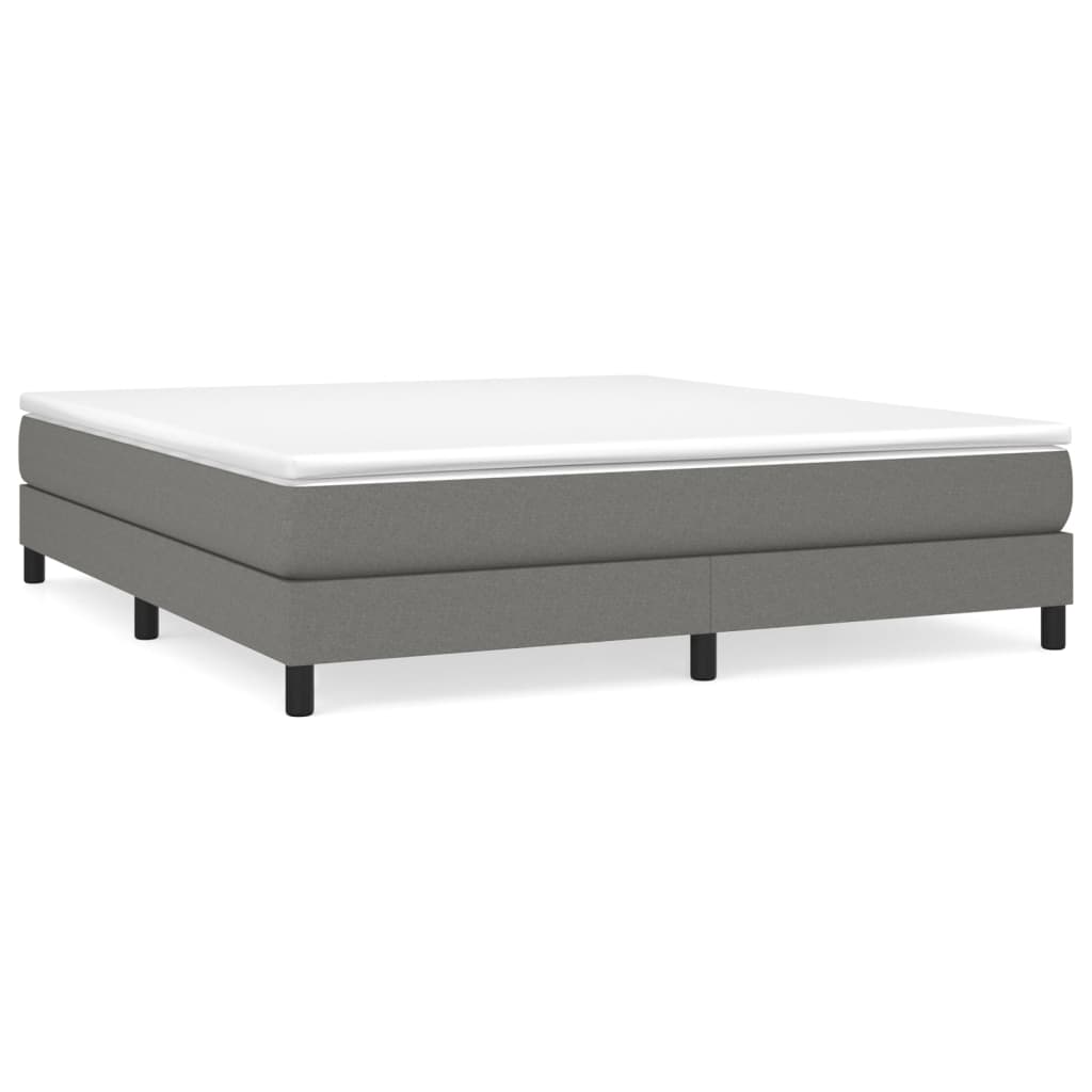 Cadre de lit sans matelas gris foncé 160x200 cm tissu - XIOS
