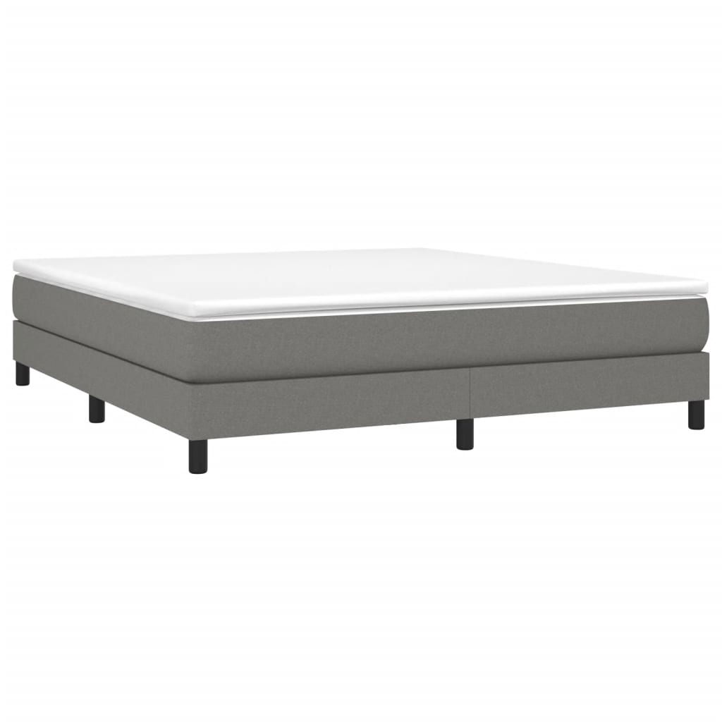 Cadre de lit sans matelas gris foncé 160x200 cm tissu - XIOS