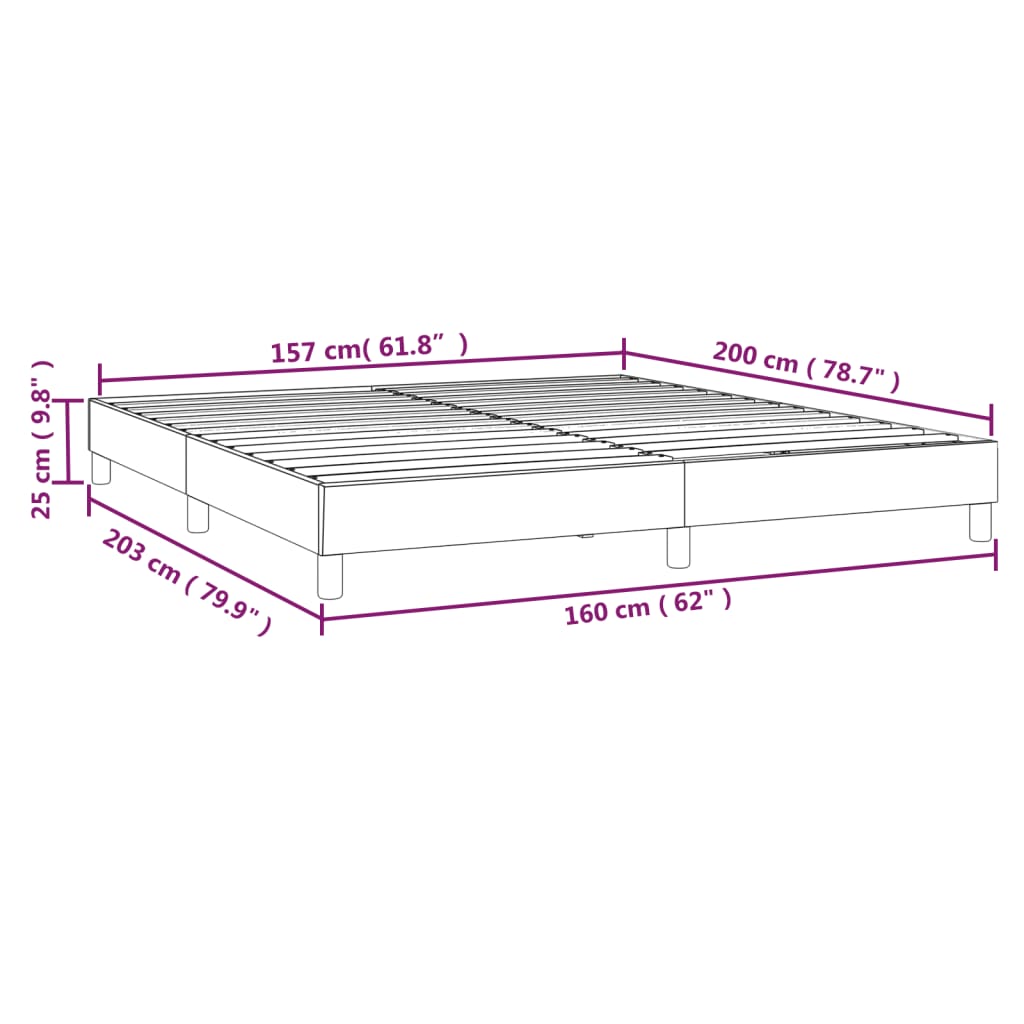 Cadre de lit sans matelas noir 160x200 cm tissu - XIOS
