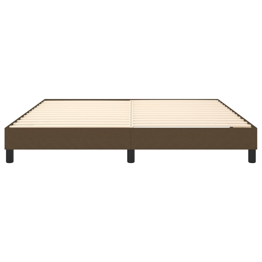 Cadre de lit sans matelas marron foncé 160x200 cm tissu - XIOS