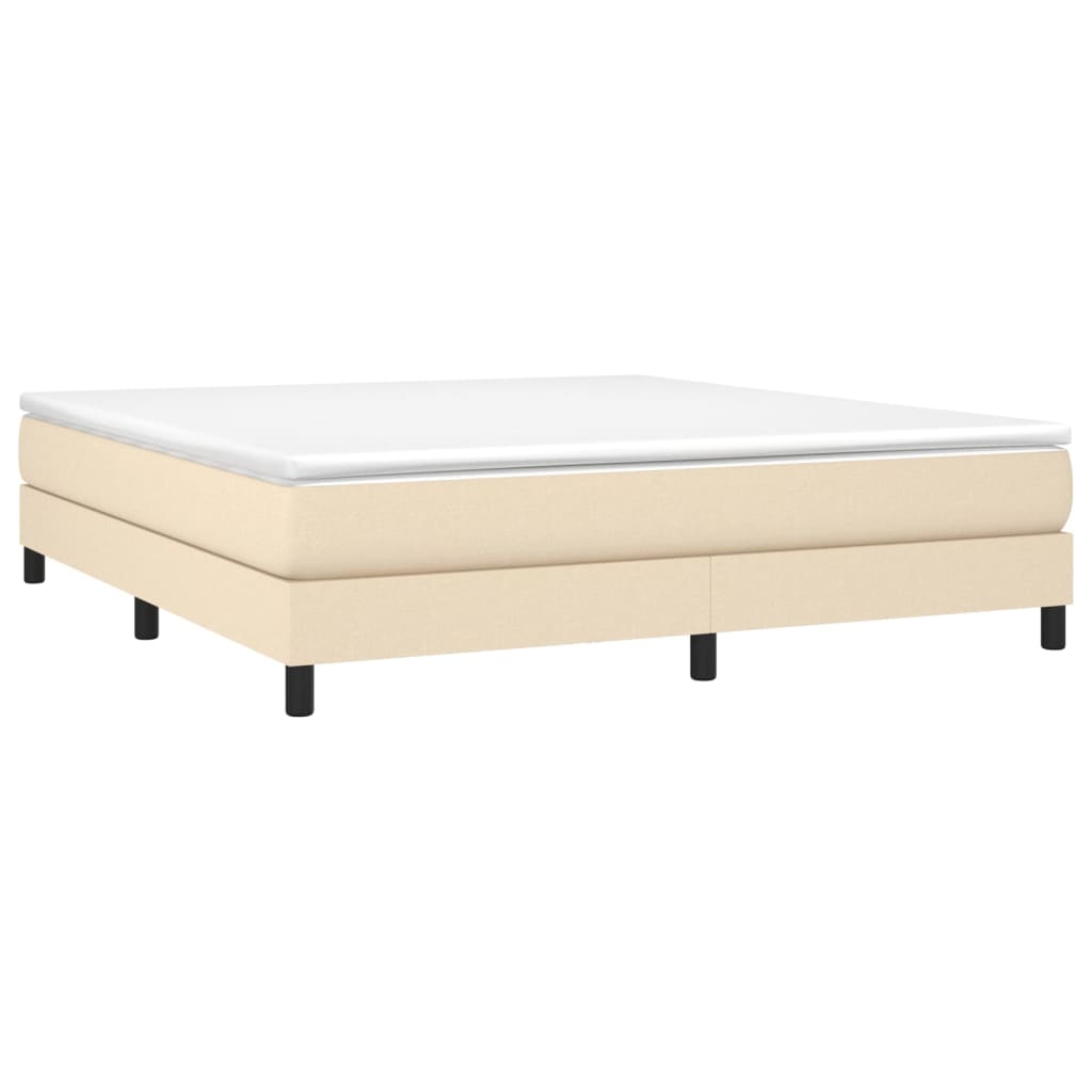 Cadre de lit sans matelas crème 160x200 cm tissu - XIOS