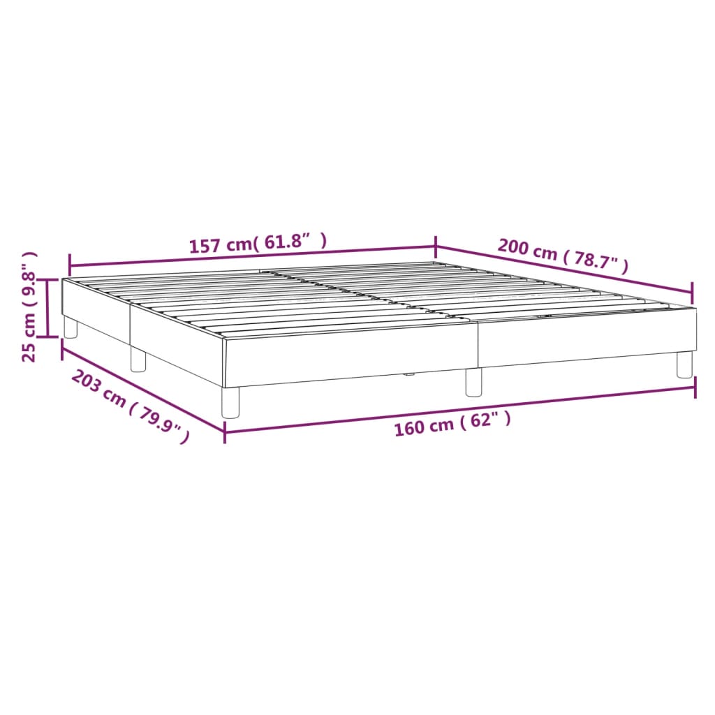 Cadre de lit sans matelas bleu 160x200 cm tissu - XIOS