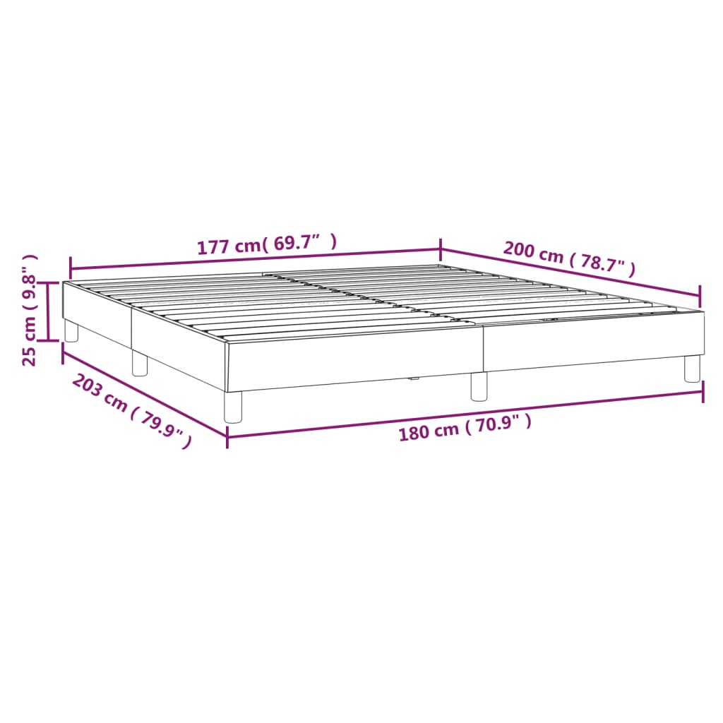 Cadre de lit sans matelas bleu 180x200 cm tissu - XIOS