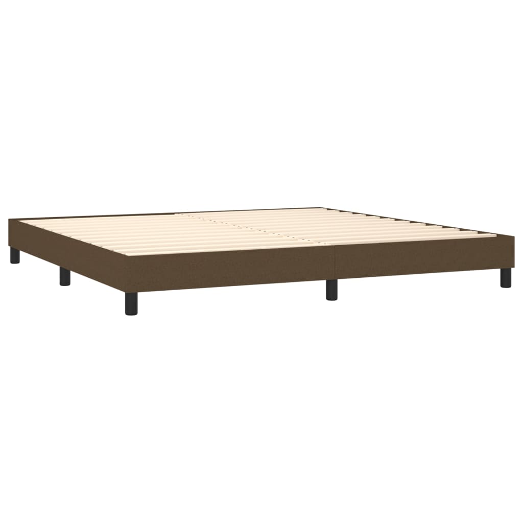 Cadre de lit sans matelas marron foncé 200x200 cm tissu - XIOS