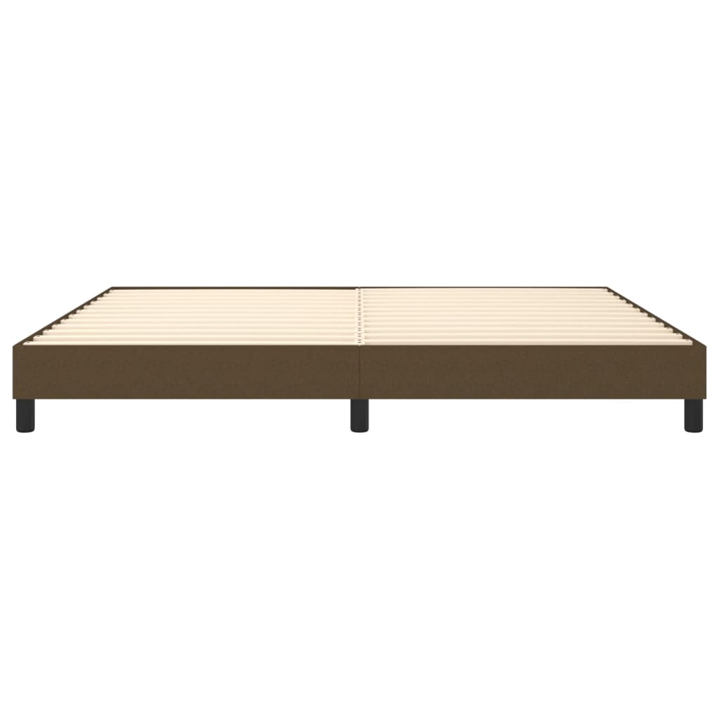 Cadre de lit sans matelas marron foncé 200x200 cm tissu - XIOS
