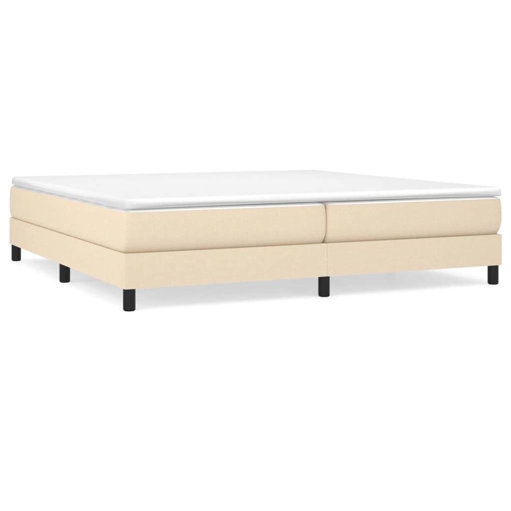 Cadre de lit sans matelas crème 200x200 cm tissu - XIOS
