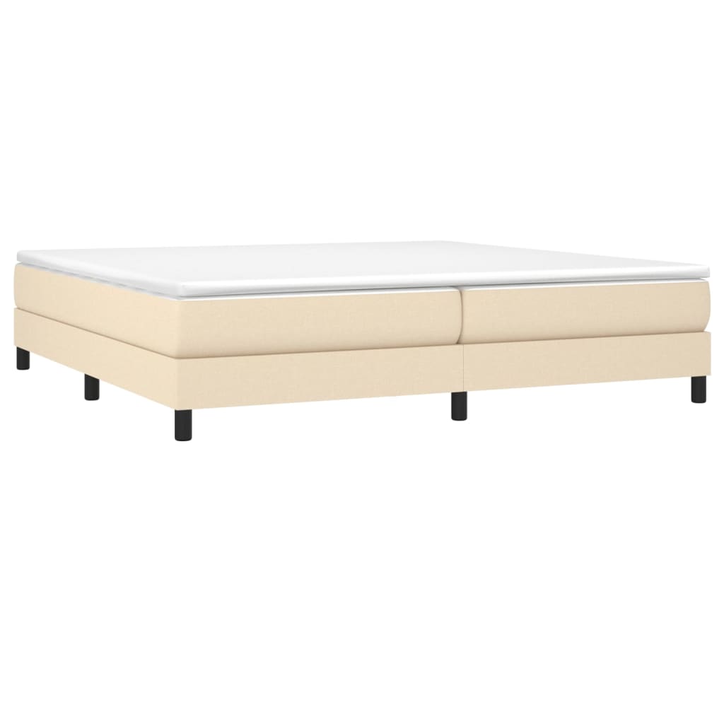 Cadre de lit sans matelas crème 200x200 cm tissu - XIOS