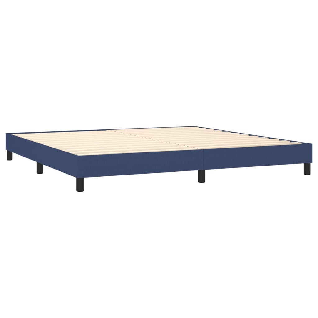 Cadre de lit sans matelas bleu 200x200 cm tissu - XIOS